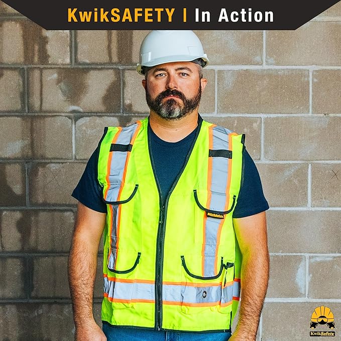 KwikSafety GODFATHER Safety Vest Class 2 & Class 3 ANSI OSHA Hi Vis Vest