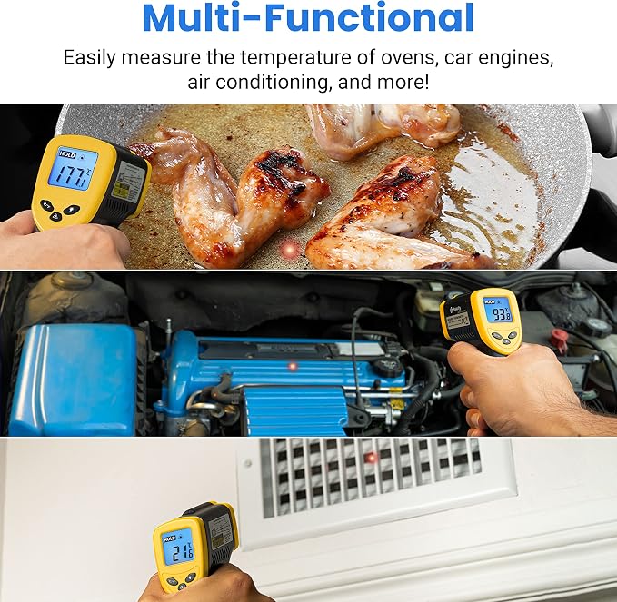 General Tools LCD Moisture Meter #MM8 - Leak and Humidity Detector + Etekcity Infrared Thermometer Temperature Gun 1080