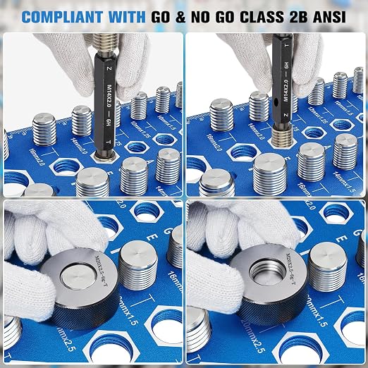 82 Nut and Bolt Thread Checker Standard and Metric, Thread Gauge SAE and Metric with 31 Standard & 31 Metric & 20 Drill Bit Gauge, Screw Size Checker Bolt Size Finder for Quickly Identify