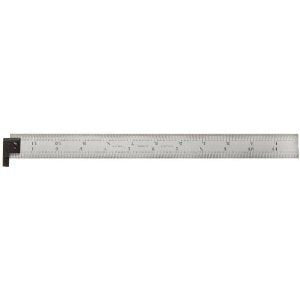 Starrett Spring Tempered Steel Rule with Satin Chrome Finish, Quick Reading, and Inch Graduation - 12" Length, 4R Graduation Type, 3/64" Thickness - CH604R-12