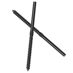 BLIKA 100 Pack 1/8" Black Cable Railing Kit Left &Right Swage Lag Screws for Wood Posts, T316 Stainless Steel, Wire Railing Kit for Decks with Wrench, Deck Stair Black Cable Railing Hardware