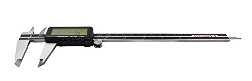 Accusize Industrial Tools 8'' Full Screen LCD Electronic Digital Caliper, Metric/Inch/Fractional, 1/128'', 1110-0828 | 200 mm/8 in Range, 0.01 mm/0.0005 in/1/128 in Resolution, ±0.03 mm Accuracy, Metric/Inch/Fractional, Full Screen LCD