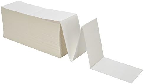 MFLABEL 4x6 Direct Thermal Labels (16000 Labels) 4" x 6" Perforated Shipping Labels Compatible with Zebra Printers Fanfold Thermal Label Stickers for Shipping Packages - 8 Stacks White Labels