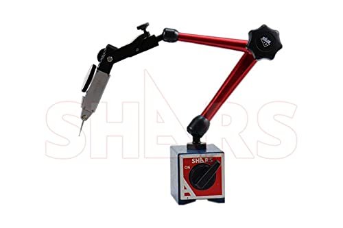 Shars 176 Lbs Universal Magnetic Base Indicator Holder with Speed Set Fine Adjustment + 0.03" Dial Test Indicator 202-7960(202-7932+303-3203) P]