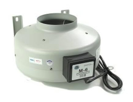 Tjernlund M-6 Inline Duct Booster Fan, Hydroponic Blower Heat Air Conditioning Vent Exhaust, 460 CFM, 6"