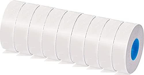 Veltec Premium 2212 Pricing Labels for Garvey and Contact 22-6 22-7 22-8 Price Gun - 9 Rolls, 11,000 Labels and Free Inker (White)