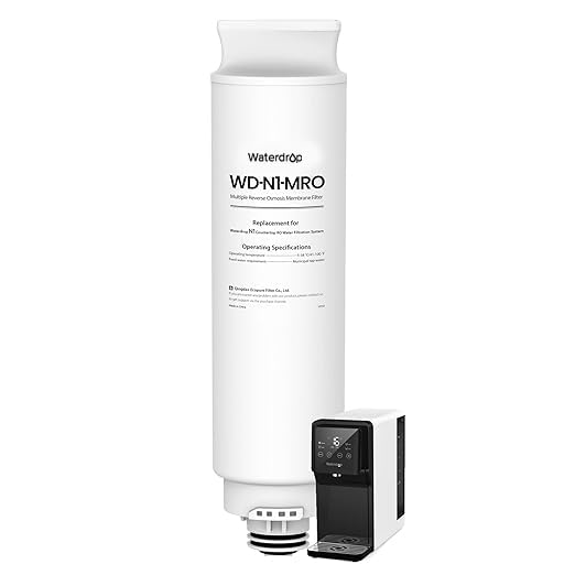 Waterdrop N1-MRO Filter, Replacement for N1 RO System, 18-Month Lifetime | Countertop Reverse Osmosis Filter, Enhanced Filtration, Long Filter Lifespan, Easy and Quick Filter Replacement