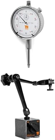 WEN Precision Dial Indicator with Industrial-Strength Three-Segment Adjustable Magnetic Base (10703, 10714)