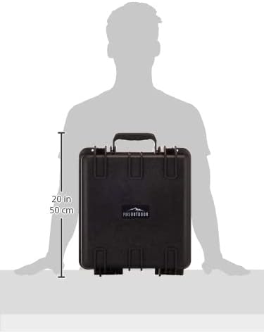 Monoprice Weatherproof / Shockproof Hard Case - Black IP67 level dust and water protection up to 1 meter depth with Customizable Foam, Black, 8.5" x 7.1" x 4"
