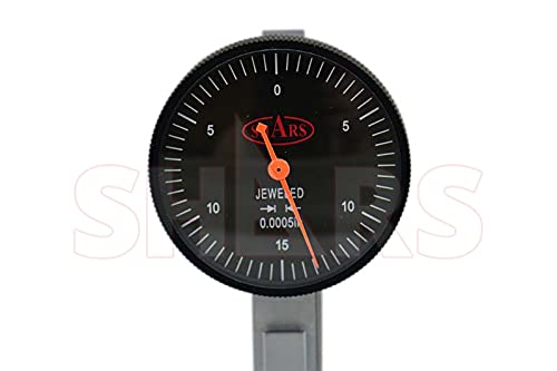 Shars .030" x .0005" Large Black Face Dial Test Indicator w/Long Contact Point Reach 303-3279 P