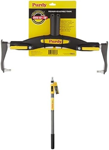 Bundle of [1] Purdy 14A753018 Adjustable Paint Roller Frame, 12-Inch to 18-Inch and [1] Purdy Pole+, 2 ft. - 4 ft.