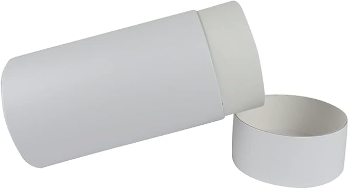 WENPACK 12pack Paperboard Tube with Lid Round Cardboard Box Container Paper Can (3.35" D*6.62" H, White)