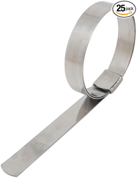 5/8" W x 3" Di (25 Pack) Center Punch Clamp band hose clamps 201 stainless steel