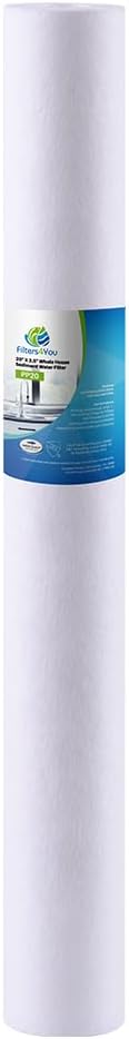 CFS – 20" x 2.5" Spun Sediment Water Filter Cartridges Compatible with EV953420 and 13459 Models – 5 Micron Replacement Filter – Removes Bad Taste & Odor – Whole House Filter – 4 Pack