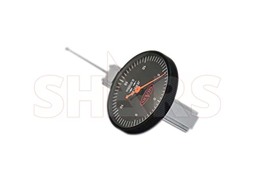 Shars .030" x .0005" Large Black Face Dial Test Indicator w/Long Contact Point Reach 303-3279 P