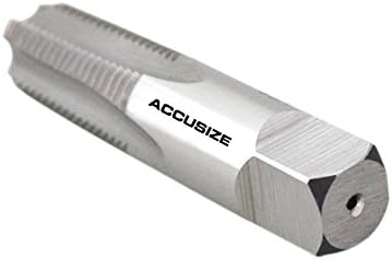 Accusize Industrial Tools NPT-14 H.S.S. Taper Pipe Tap, ¼ in-18, 4 Flutes | 1/4"-18, 4 Flutes, 2-7/16" OAL, HSS Taper Pipe Tap - NPT