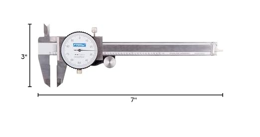 Fowler Dial Caliper with Range Shockproof (White Dial), Silver, 4 to 4.9 Inches (520087041)