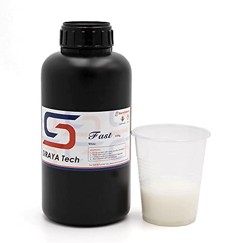 Siraya Tech Fast ABS-Like 3D Printer Resin 405nm UV-Curing Non-Brittle High Precision 3D Printing Liquid Standard Photopolymer Resin for LCD DLP 3D Printing 8K Capable (White, 1kg)