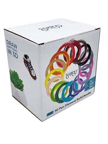 SCRIB3D Advanced 3D Printing Pen with 2 Starter Colors and PLA Refill Pack with 20 Assorted Colors