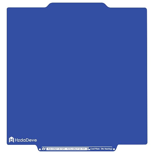 HzdaDeve Cool Plate for Creator 5 Cold Build Plate Double Sided Smooth Board Low Temperature PEI Sheet Heated Bed Spring Steel Platform for Flashforge Creator 5 Pro (No Heating/No Glue)