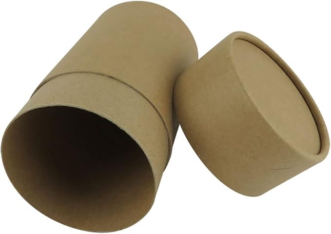 WENPACK 12Pack Paperboard Tube with Lid Round Cardboard Box Container (3.22" D*6.62" H, Kraft)