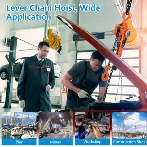 EliteEdge Manual Lever Chain Hoist - 1.5 Ton 20 Ft Lift, Mechanical Efficiency, Efficient Ratchet Mechanism, 2 Hooks, Heavy Duty Chain, 360° Rotation Hook