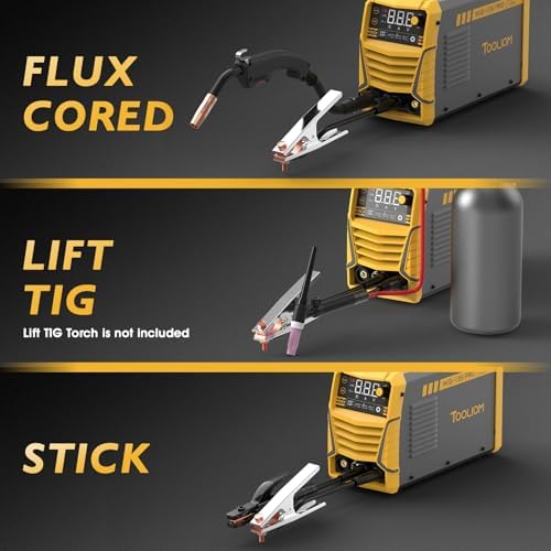 TOOLIOM 135A Gasless Flux Core MIG Welder & Solar Power Auto Darkening Welding Helmet