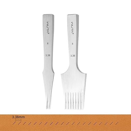 WUTA Leather Chisel All-Polished Die-Steel Puncher French Style Pricking Iron Sharp Leather Punching Tool Kits