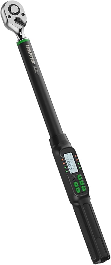 1/2-Inch Drive Digital Torque Wrench, 7.38-147.5 Ft-Lb, ±2% Accuracy with Buzzer and LED Alert, Suitable for Car, Motorcycle and Bicycle