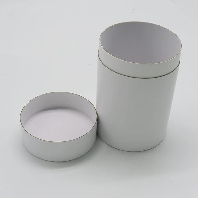 WENPACK 12Pack Paperboard Tube with Lid Round Cardboard Essential Oil Packaging Gift Box Container (3.22" D*4.4" H, White)