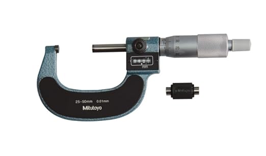 Mitutoyo 193-114 Digit Outside Micrometer, Ratchet Stop, 75-100mm Range, 0.001mm Graduation, +/-0.003mm Accuracy