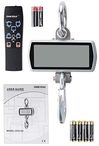 VisionTechShop Digital Crane Scale, VTS-CD 2000lb 1000kg Heavy Duty Compact Hanging Scale Touch Key LCD Display for Farm Factory