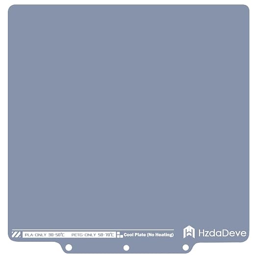 HzdaDeve Cool Plate for AD5X/5M/5M Pro Low Temperature Cold Build Plate No Heating No Glue Double Sided Smooth Board Sheet Bed PEI Heated Bed Spring Steel Platform for Flashforge 3D Printer (Grey)