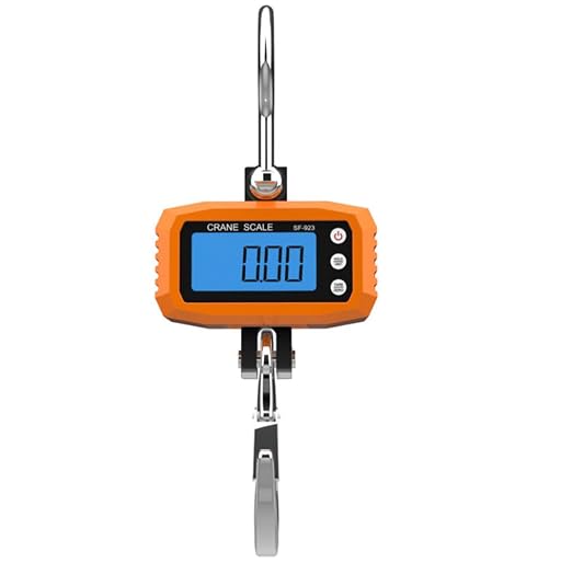 Klau 1000 kg 2000 lb Digital Crane Hanging Scale, Orange | Industrial Heavy Duty, Smart Hoist, For Home Farm Factory Hunting