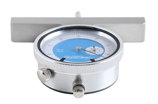 Accusize 0-22 in Dial Depth Gauge with Small-Hole Points, P103-0189 | 6 Connectable Rods, 0.0001 in Resolution, 4 in Base, 0-1 in Travel Indicator
