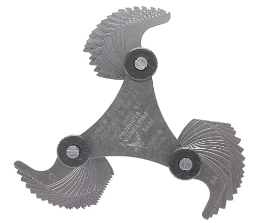 PEC Tools Screw Pitch Gauge, 4-84 TPI, Inch, 51 Leaves, Made in USA