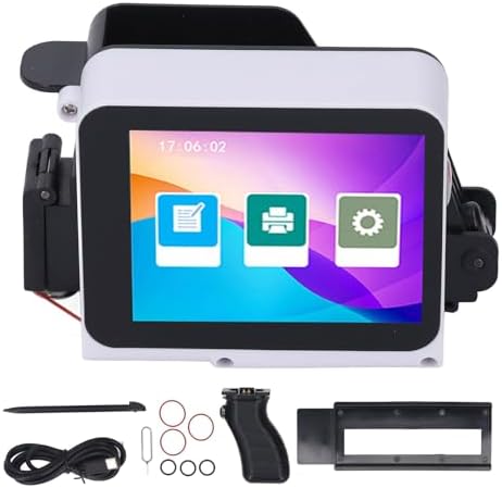 Zunate 2 in 1 Handheld Inkjet Printer - 12.7mm Portable Inkjet Printing Machine with Touchscreen, Multi Languages Materials for Barcode Date Label Batch Number