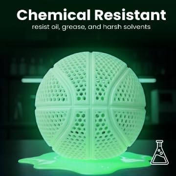 PEBA Filament High Rebound Flexible Filament Super TPU Nylon Based Strength 1.75mm 78% Energy Return Bouncy Airless Basketball Lightweight 3D Printer Filament SpoolHaus Superbounce (Glow Green, 1kg)