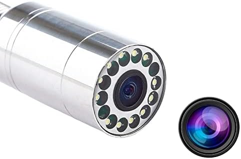 Sewer Camera Head Accessories Ultra-high Definition 12LED Waterproof IP68 for Pipe Drain Endoscope Camera Replacement with Wheel and Protective Cover (0.9inch/23mm)
