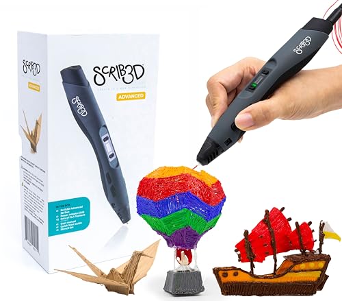 SCRIB3D Advanced 3D Printing Pen with 2 Starter Colors and PLA Refill Pack with 20 Assorted Colors