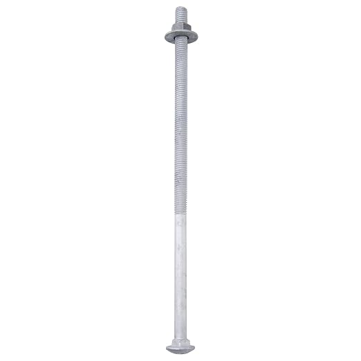 1/2" x 16" Carriage Bolts (20 PCS), Hot Dip Galvanized, Heavy Duty Round Head with Washers and Nuts