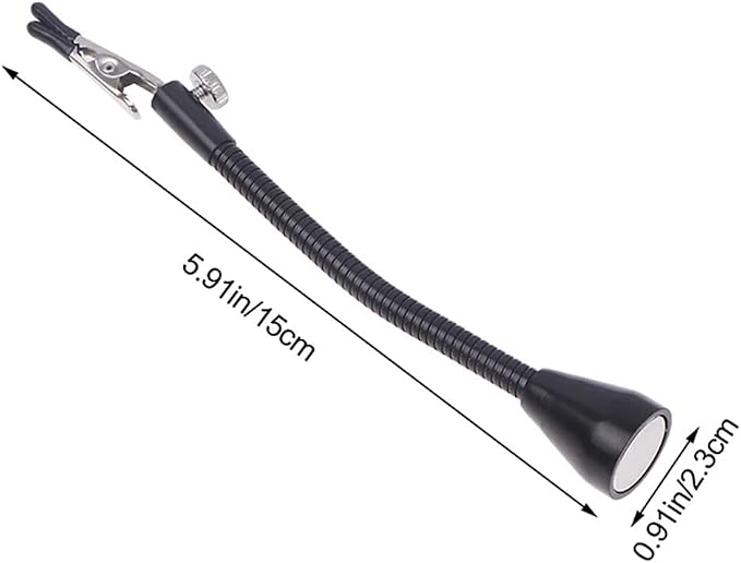 Magnetic Helping Hands Third Hand Tool Flexible Metal Arms Alligator Clips Strong Magnet Base for Automobile Electronics Soldering Jewelery Painting Art Crafts Hobby,15cm,1PCS