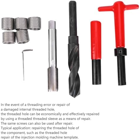 M18x1.5 Thread Repair Kit, 10 Pcs Helicoil Thread Repair Kit Thread Chaser Set, Portable Thread Metric Inserts Repair Kits Helicoil Thread Repair kit, Compatible Hand Tool Set for Auto Repairing