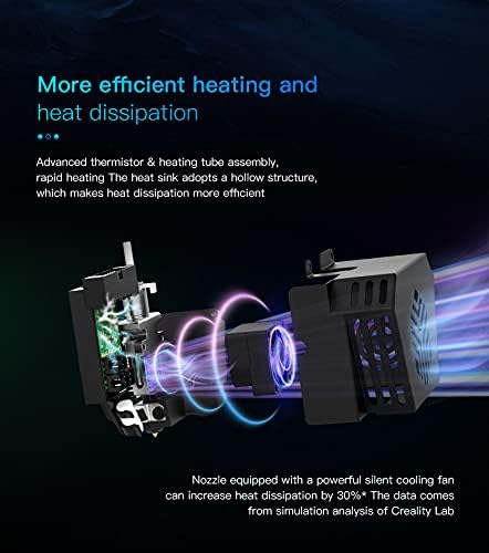 Original Creality CR6 SE Hotend Extruder Full Kit Assembled for CR-6 SE CR6 MAX 3D Printer w/Auto Leveling, Back Support Bracket, Heater, Thermistor, Cooling System