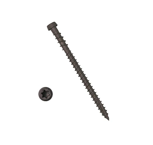Coated Composite Deck Screws #10 x 2-3/4, Self Tapping Wood Screws and Deck Screws with Torx T20 Star Drive, Type 17 Point, Flat Head, 1 Free Bit Included (Dark Brown, 75), by YYL FASTENER