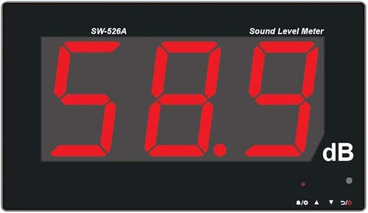 SW-526A Sound Level Meter Tester 30-130db 18in Large Screen LCD Display Wall Hanging Type Decibel Noise Measuring with Alarm (Enlarged Sound Level Meter)