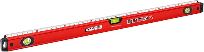 Kapro - 770 Exodus Professional Box Level - 48" - With 45° Vial & Ruler - For Leveling, Measuring, Marking, and Cutting - Features 3 Vials, Precise Straightedge, and Wall-Grip