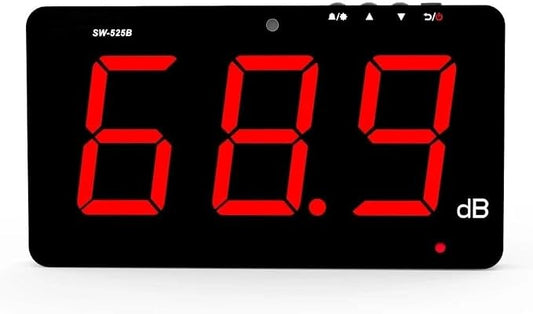 SW-525B Sound Level Meter Tester 30-130db,9.6in Screen LCD Display Wall Hanging Type Decibel Noise Measuring with Alarm (Sound Level Meter with Data Logger)