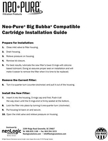 Neo-Pure BB150-HMB05 5 Micron Depth Cartridge for Reliable Sediment Filtration | Compatible with BBC-150-D5 and BBH-150 Housing