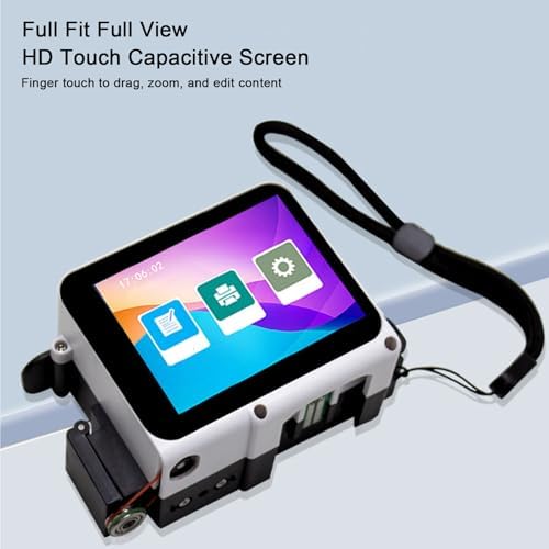 Zunate 2 in 1 Handheld Inkjet Printer - 12.7mm Portable Inkjet Printing Machine with Touchscreen, Multi Languages Materials for Barcode Date Label Batch Number